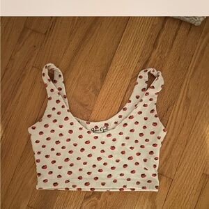 Strawberry Print Crop Top